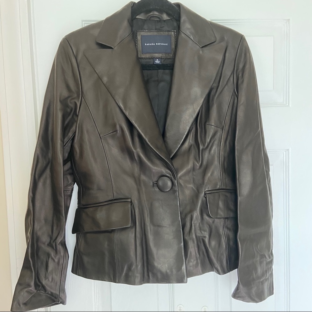 Banana Republic Butter Soft Leather Blazer…